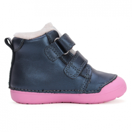 Ghete copii fete din piele imblanite DD Step, Albastru - W066-42268 [2]