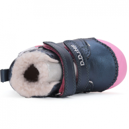 Ghete copii fete din piele imblanite DD Step, Albastru - W066-42268 [3]