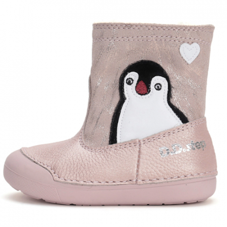 Cizme copii fete din piele imblanite DD Step, Roz - W066-42730A [0]