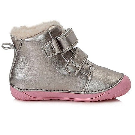 Ghete copii fete îmblănite din piele DD Step, Argintiu - W070- 337C [2]