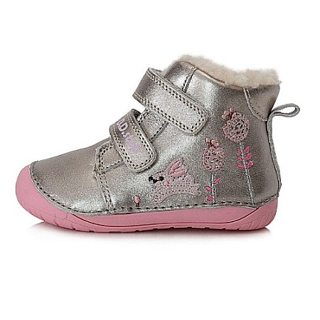 Ghete copii fete îmblănite din piele DD Step, Argintiu - W070- 337C [0]