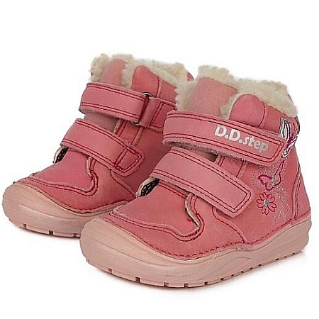 Ghete copii fete din piele imblanite DD Step, Rosu - W071-248A [0]