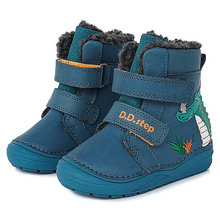 Ghete copii baieti din piele imblanite DD Step, Verde - W071-318B [1]