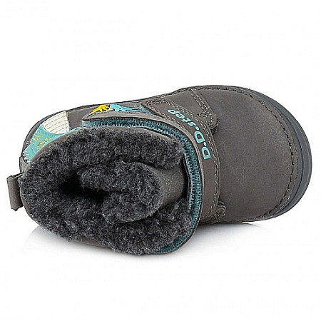 Ghete copii baieti din piele imblanite DD Step, Gri - W071-318B [4]