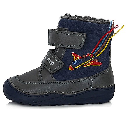 Ghete copii baieti din piele imblanite DD Step, Albastru - W071-359 [0]