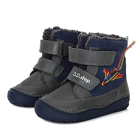 Ghete copii baieti din piele imblanite DD Step, Albastru - W071-359 [1]