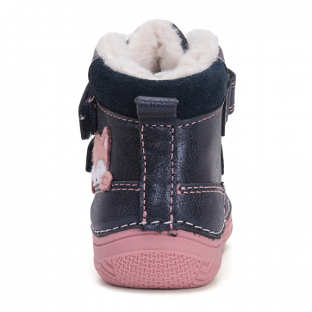 Ghete copii fete din piele imblanite DD Step, Albastru - W082-42774 [3]