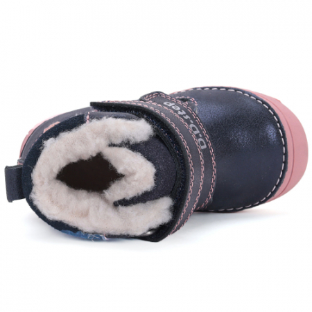 Ghete copii fete din piele imblanite DD Step, Albastru - W082-42774 [4]