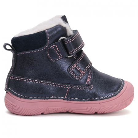 Ghete copii fete din piele imblanite DD Step, Albastru - W082-42774 [2]