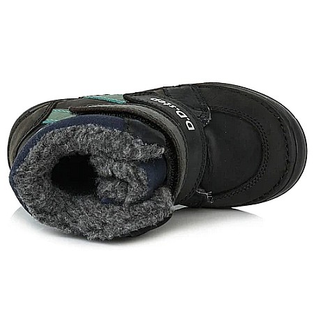 Ghete copii baieti din piele imblanite DD Step, Negru - W078-382 [4]