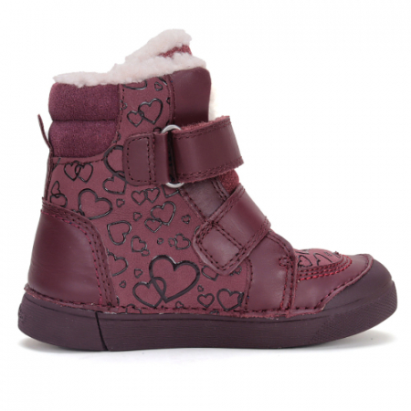 Ghete copii fete din piele imblanite DD Step, Roz - W068-42589 [2]
