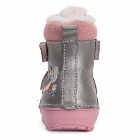 Ghete copii fete din piele imblanite DD Step, Argintiu - W071-42233A [3]