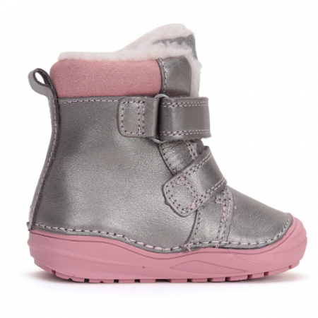 Ghete copii fete din piele imblanite DD Step, Argintiu - W071-42233A [2]