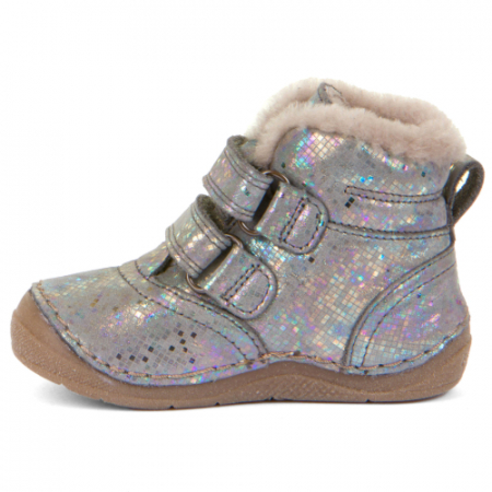 Ghete copii fete din piele imblanite Froddo, Argintiu - G2110113-20 [2]