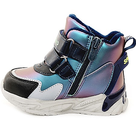 Ghete copii baieti din piele imblanite WeeStep, Albastru - R122965141 CLB [1]