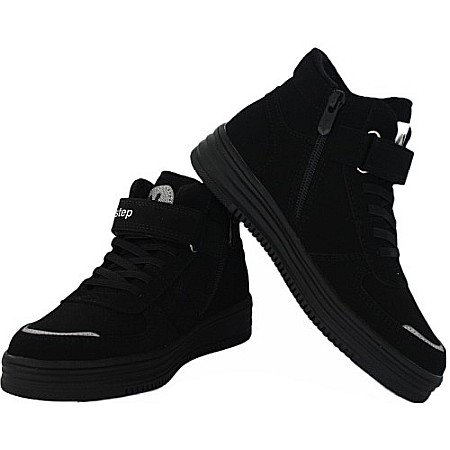 Ghete copii baieti din piele imblanite WeeStep, Negru - R299266201 BK [2]