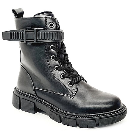 Promotii Ghete Fete - Ghete copii fete din piele imblanite WeeStep, Negru - R183966321 BK