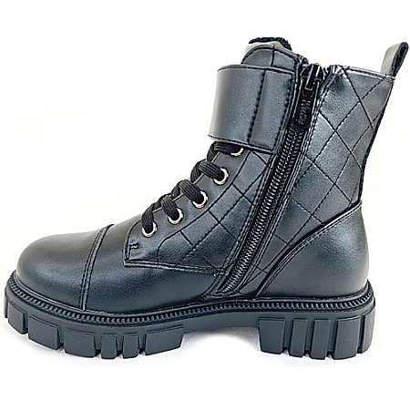 Ghete copii fete din piele imblanite WeeStep, Negru - R578666223 BK [1]