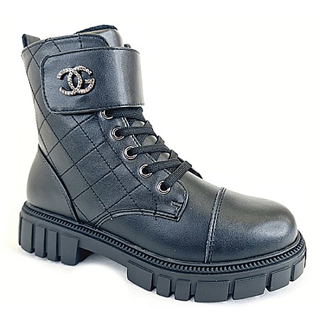 Ghete copii fete din piele imblanite WeeStep, Negru - R578666223 BK [0]