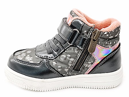 Ghete copii fete din piele imblanite WeeStep, Argintiu - R906765208  TH [6]