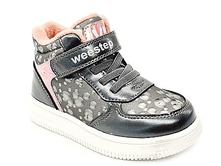 Ghete Fete - Ghete copii fete din piele imblanite WeeStep, Argintiu - R906765208  TH
