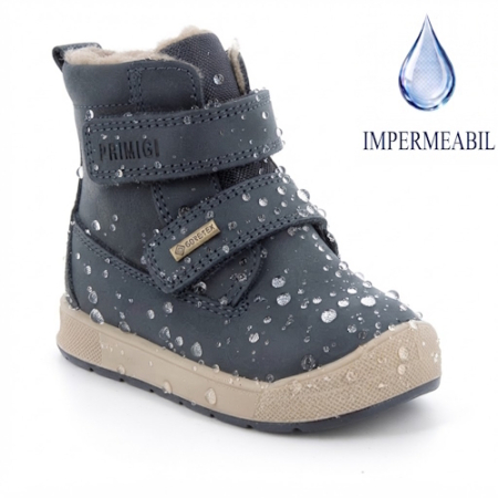Incaltaminte Baieti - Ghete Gore-Tex băieți din piele îmblănite Primigi, Albastru - 8854611