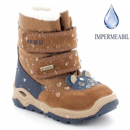Incaltaminte Baieti - Ghete Gore-Tex băieți din piele îmblănite Primigi, Maro - 8863911