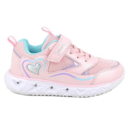 Pantofiori sport fete - Pantofi copii fete cu LED din textil Primigi, Roz - 1469011