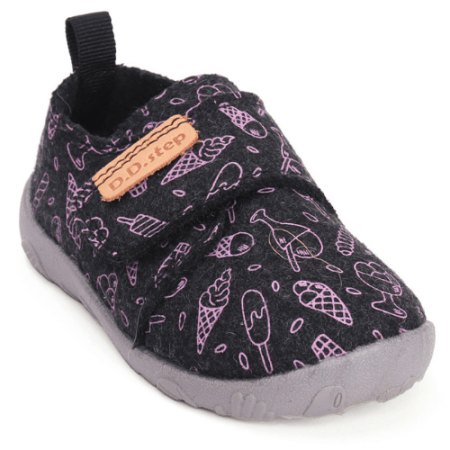 Pantofiori interior fete - Pantofi copii fete din canvas DD Step, Gri - C086-52496A