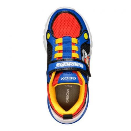 Pantofi copii baieti din material sintetic si textil Geox cu LED, personaj Mario, Albastru - J55LBF_01454_C0833 [9]