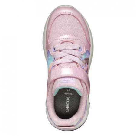 Pantofi copii fete din material sintetic si textil Geox cu LED, personaj Elsa, Roz - J55M4E_0ANKC_C8842 [5]
