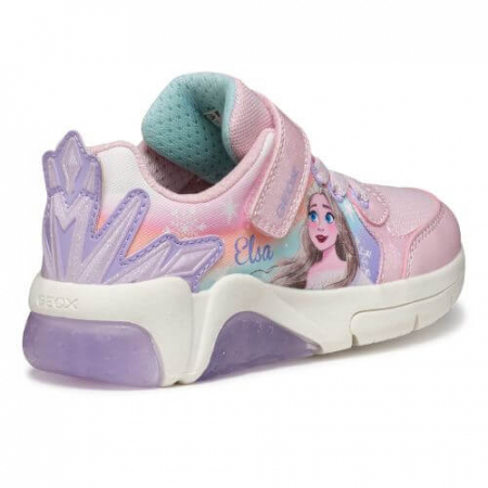 Pantofi copii fete din material sintetic si textil Geox cu LED, personaj Elsa, Roz - J55M4E_0ANKC_C8842 [3]