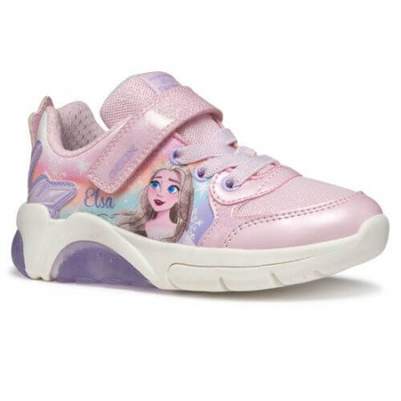 Pantofi copii fete din material sintetic si textil Geox cu LED, personaj Elsa, Roz - J55M4E_0ANKC_C8842 [2]