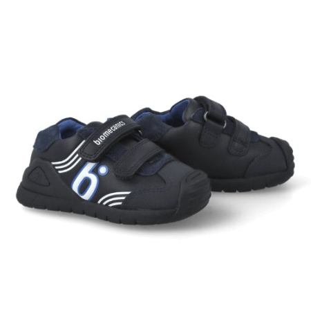 Pantofiori sport baieti - Pantofi copii baieti din piele Biomecanics, Albastru Ocean - 261115-A183