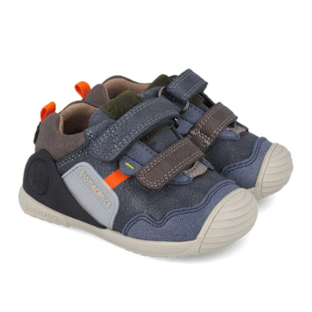 Pantofiori sport baieti - Pantofi copii baieti din piele Biomecanics, Albastru Denim - 261123-A556