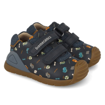 Pantofiori sport baieti - Pantofi copii baieti din piele Biomecanics, Gri Antracit - 261129-B213