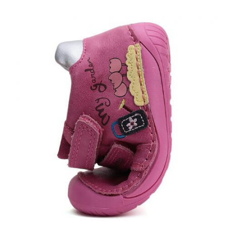 Pantofi copii fete din piele Barefoot DD Step, Roz - S070-51253 [2]