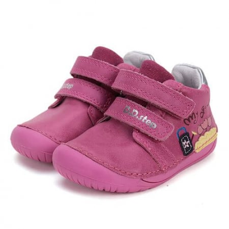 Colectie Primavara - Pantofi copii fete din piele Barefoot DD Step, Roz - S070-51253
