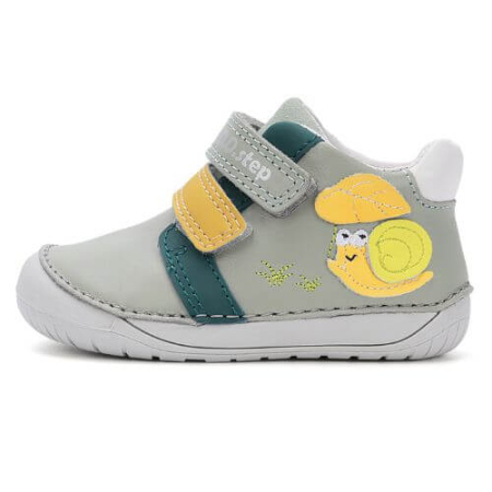 Pantofiori sport baieti - Pantofi copii baieti din piele Barefoot DD Step, Gri - S070-61995B