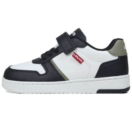 Noua Colectie Levi's - Pantofi copii baieți din material sintetic Levi's, Alb - VUNI0153S-3130
