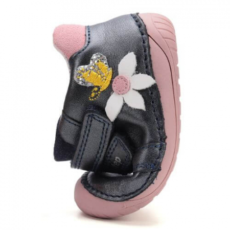Pantofi copii fete din piele DD Step Barefoot, Albastru - S070-52656A [3]
