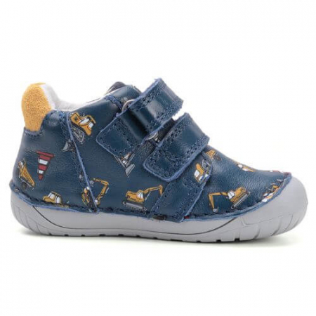 Pantofi copii baieti din piele DD Step Barefoot, Albastru - S070-52480B [4]