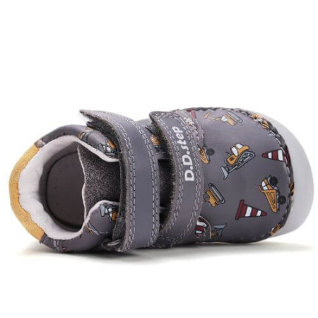 Pantofi copii baieti din piele DD Step Barefoot, Gri - S070-52480A [5]