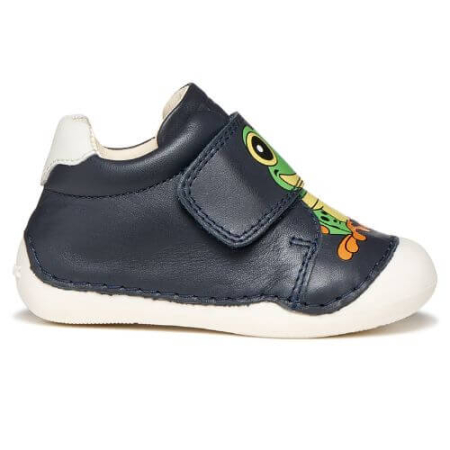 Pantofiori sport - Pantofi copii baieti din piele Geox, Albastru - B3539C-00085-C4248