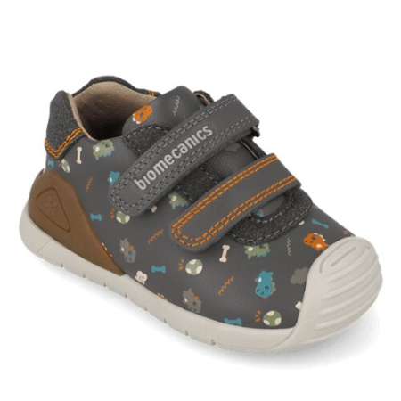 Pantofi copii baieti din piele Biomecanics, Gri Antracit - 261129-B213 [4]