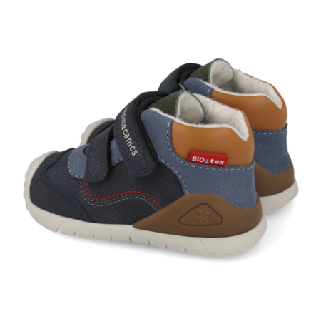 Pantofi băieți din piele îmblăniți Biomecanics, Navy - 261133-A243FB [2]