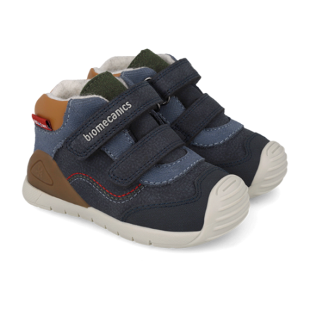 Pantofi băieți din piele îmblăniți Biomecanics, Navy - 261133-A243FB [3]