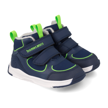 Pantofi băieți din piele îmblăniți Biomecanics, Azul Marino - 261177-A089FB [2]
