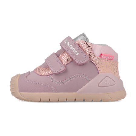 Pantofi fete din piele îmblăniți Biomecanics, Roz - 261133-B376FB [4]