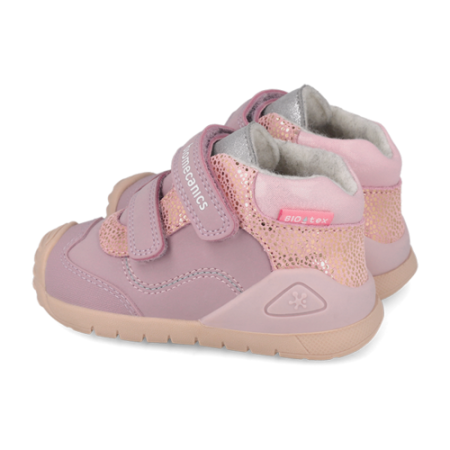 Pantofi fete din piele îmblăniți Biomecanics, Roz - 261133-B376FB [3]